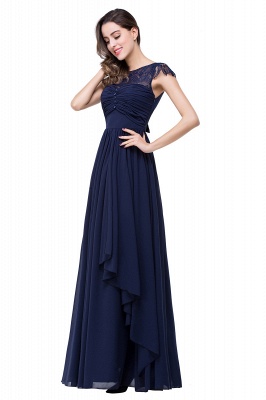 ELLEN | A-line Short Sleeves Chiffon Bridesmaid Dresses with Ribbon Bow_11