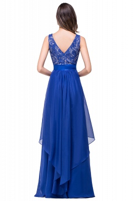 ADDISON | A-line Floor-length Chiffon Evening Dress with Lace_6