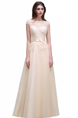 AUBREE | A-line Floor-Length Tulle Prom Dress With Lace Appliques_7