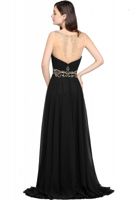 AVA | A-line Scoop Chiffon Prom Dress With Lace_3