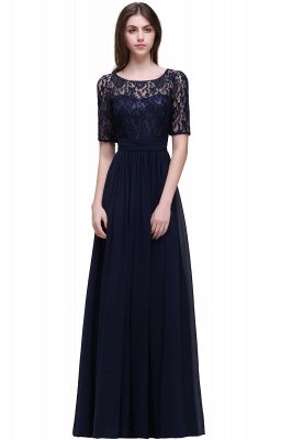 AUBRIELLE | A-line Scoop Chiffon Elegant Prom Dress With Lace_6