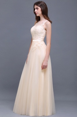 ATHENA | A-line Floor-Length Tulle Prom Dress With Lace_8