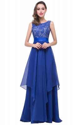ADDISON | A-line Floor-length Chiffon Evening Dress with Lace_5