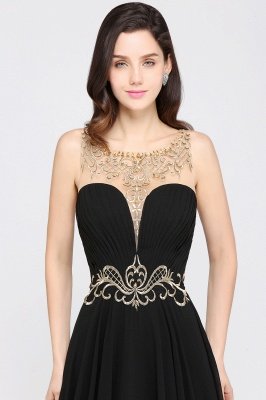 AVA | A-line Scoop Chiffon Prom Dress With Lace_4