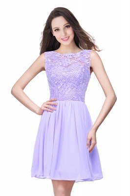 ELIANA | A-line Short Sleeveless Bateau Chiffon Ruffles Lace Top Prom Dresses_4