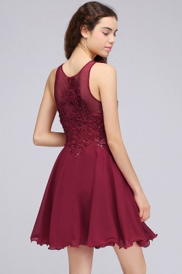 CARLEE | A-line Jewel Short Chiffon Burgundy Homecoming Dresses with Lace Appliques_10
