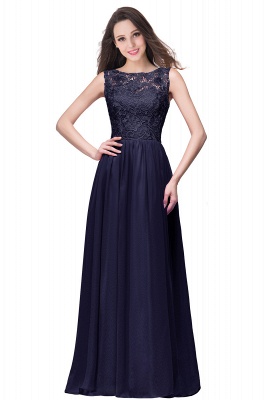 ELYSE | A-line Sleeveless Crew Floor-length Lace Top Chiffon Prom Dresses_11