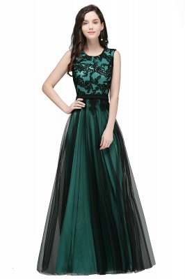 ARABELLA | A-line Scoop Floor Length Lace  Evening Dresses_3