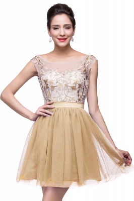 ELIZA | A-line Sleeveless Bateau Short Tulle Appliques Prom Dresses_2