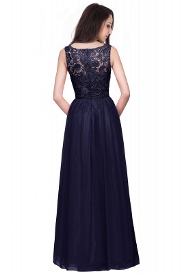 ELYSE | A-line Sleeveless Crew Floor-length Lace Top Chiffon Prom Dresses_12