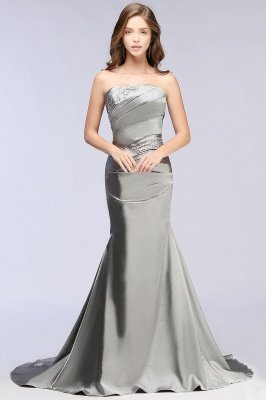 CELESTE | A-line Strapless Satin Party Dress_7