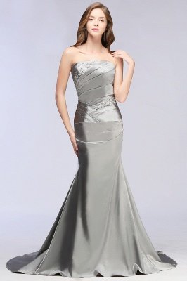 CELESTE | A-line Strapless Satin Party Dress_5