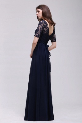 AUBRIELLE | A-line Scoop Chiffon Elegant Prom Dress With Lace_11