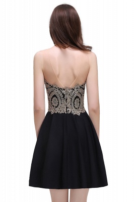 CAITLIN | A-line Short Chiffon Black Homecoming Dresses with Appliques_4