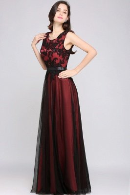 ARABELLA | A-line Scoop Floor Length Lace  Evening Dresses_7