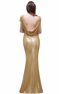 Women Sparkly Rose Gold Long Sequins Bridesmaid Dresses Prom/Evening Gowns_8