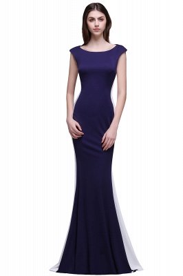 BLAKE | Sheath Scoop Floor-Length Dark Navy Evening Dresses_1