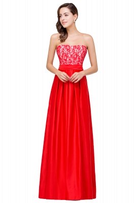 EVERLY | A-line Sleeveless Sweetheart Floor-Length Red Chiffon Prom Dresses_2