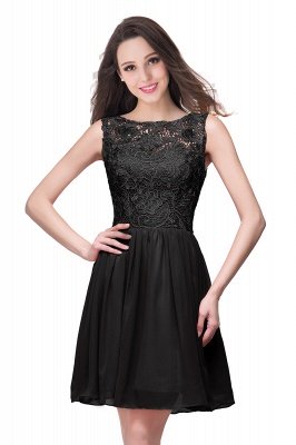 ELIANA | A-line Short Sleeveless Bateau Chiffon Ruffles Lace Top Prom Dresses_6