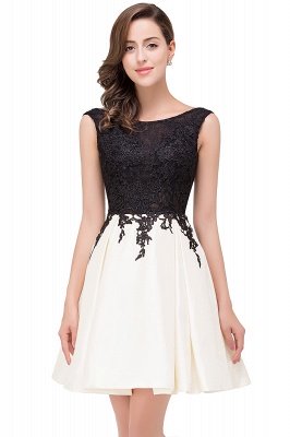 EVA | A-line Sleeveless Lace Appliques Short Prom Dresses_2