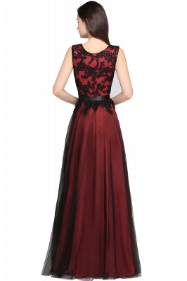 ARABELLA | A-line Scoop Floor Length Lace  Evening Dresses_5