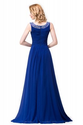 ESMERALDA | A-line Sleeveless Crew Floor-Length Chiffon Prom Dresses with Crystals_5