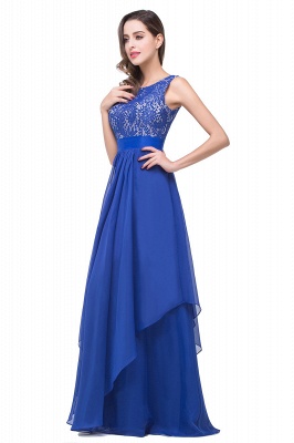 ADDISON | A-line Floor-length Chiffon Evening Dress with Lace_8