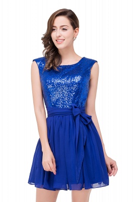 EMERSYN | A-Line Sleeveless Sequins Chiffon Short Prom Dresses_4