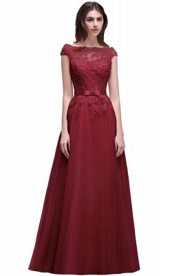 AUBREE | A-line Floor-Length Tulle Prom Dress With Lace Appliques_3