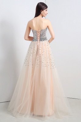 CECELIA | A-line Strapless Tulle Party Dress With  Sequined_2