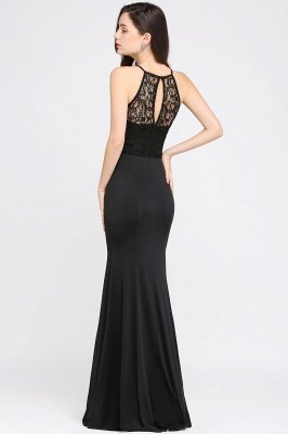 CHERISH | Mermaid Halter Floor-length Chiffon Black Prom Dress_5