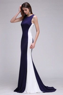 CAMILA | Mermaid Long Dark Navy Simple Prom Gowns_5