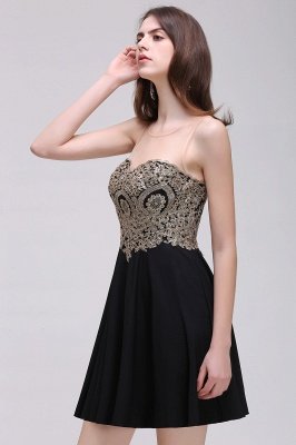 CAITLIN | A-line Short Chiffon Black Homecoming Dresses with Appliques_7