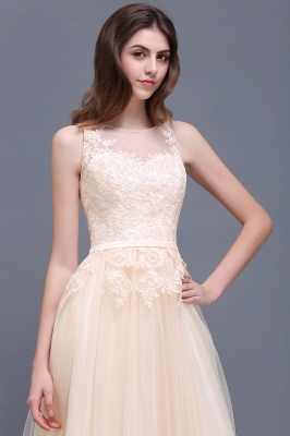 ATHENA | A-line Floor-Length Tulle Prom Dress With Lace_10