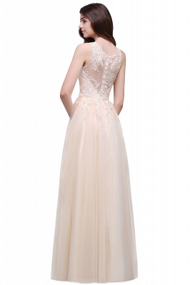 ATHENA | A-line Floor-Length Tulle Prom Dress With Lace_7