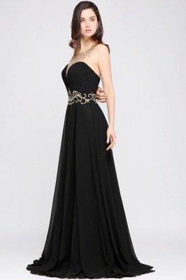 AVA | A-line Scoop Chiffon Prom Dress With Lace_6