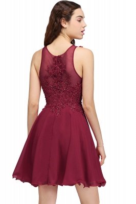 CARLEE | A-line Jewel Short Chiffon Burgundy Homecoming Dresses with Lace Appliques_8