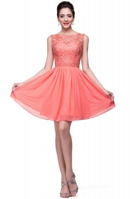 ELIANA | A-line Short Sleeveless Bateau Chiffon Ruffles Lace Top Prom Dresses_15