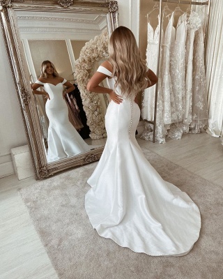 Off The Shoulder Mermaid Wedding Dresses | Sleeveless Sexy Bridal Gowns Online_2