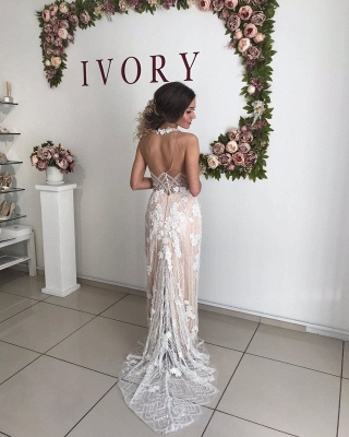 Apliques de flores rebordear vestidos de novia de la envoltura del cabestro | Vestidos de novia con cinturón sin espalda y falda desmontable_4