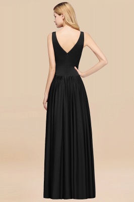 Elegant V-Neck Sleeveless Bridesmaid Dress |Aline Floor Length Bridesmaid Dress With Slit_25