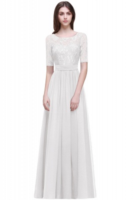 AUBRIELLE | A-line Scoop Chiffon Elegant Prom Dress With Lace_1