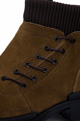 Brown Side Zip Work Boot for Men Non Slip Velvet Zipper Wool Boot_4