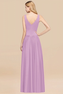 Elegant V-Neck Sleeveless Bridesmaid Dress |Aline Floor Length Bridesmaid Dress With Slit_32
