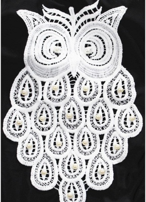 Crochet Owl Pattern Beading dos nu sans manches One Piece Swimsuit_6