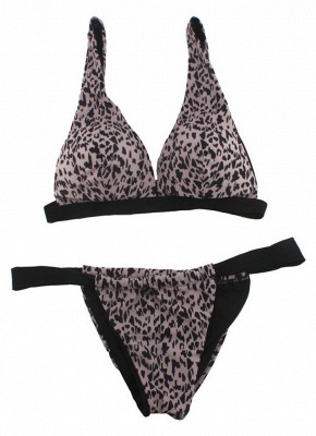 Women Leopard Print Swimsuit Set Two Pieces Bikini Swimwear ...