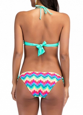 Women Bikini Set Colorful Print Underwire Top Bottom Swimwear Swimsuit Bathing Suit_3