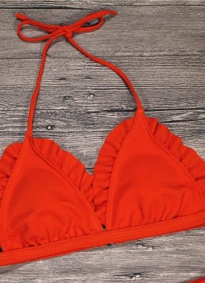 Women Bikini Set Push Up Swimwear Swimsuit Ruffle Low Waisted Padded Two Piece Bathing Suit Beach Wear_8
