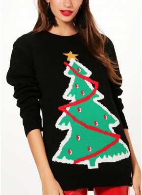 size ​Women Christmas Santa Knitted Sweater One Size_2