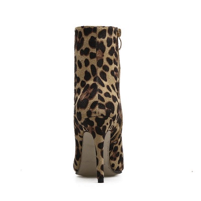 Leopard Date Zipper Suede Pointed Toe Boots_9